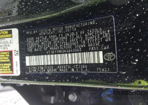 2019 Toyota Camry Se from USA, damaged, VIN 4T1B11HK6KU840860